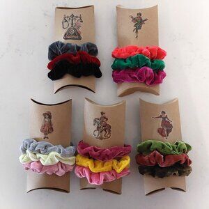 NEW Velvet Hair Scrunchies Sets Victorian Steampunk Gift Box Lot A
